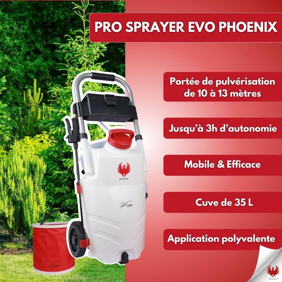 Pulvérisateur électrique Pro Sprayer Evo 35L 2 batteries 18V portée 10 m autonomie 3h toiture extérieur