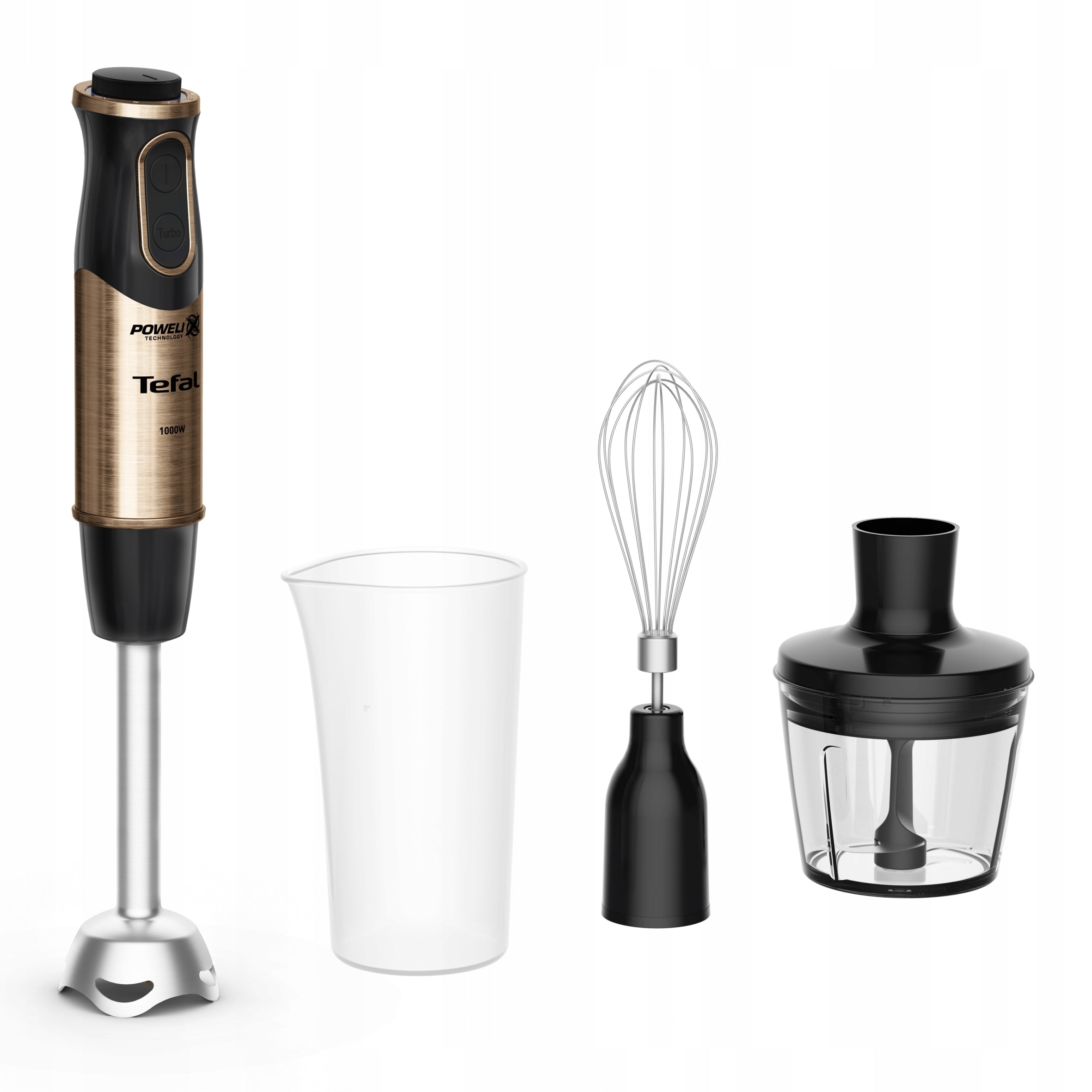 Blender ręczny QuickChef HB656G10 1000 W 3w1 z rozdrabniaczem trzepaczką i regulacją 20 prędkości Turbo