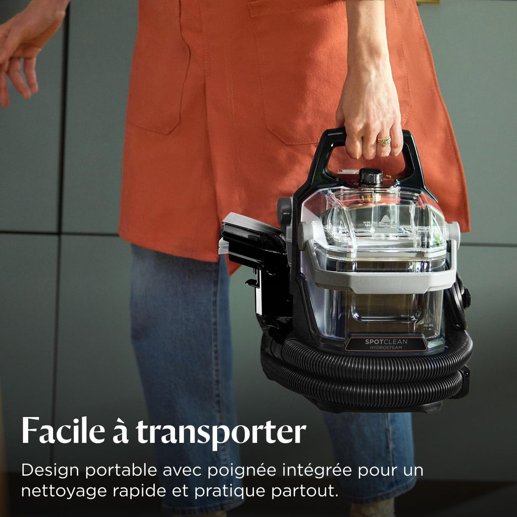 Shampouineuse SpotClean HydroSteam 1000 W 1,9 L nettoyeur vapeur 16800 Pa double réservoir tuyau 1,5 m cordon 4,5 m