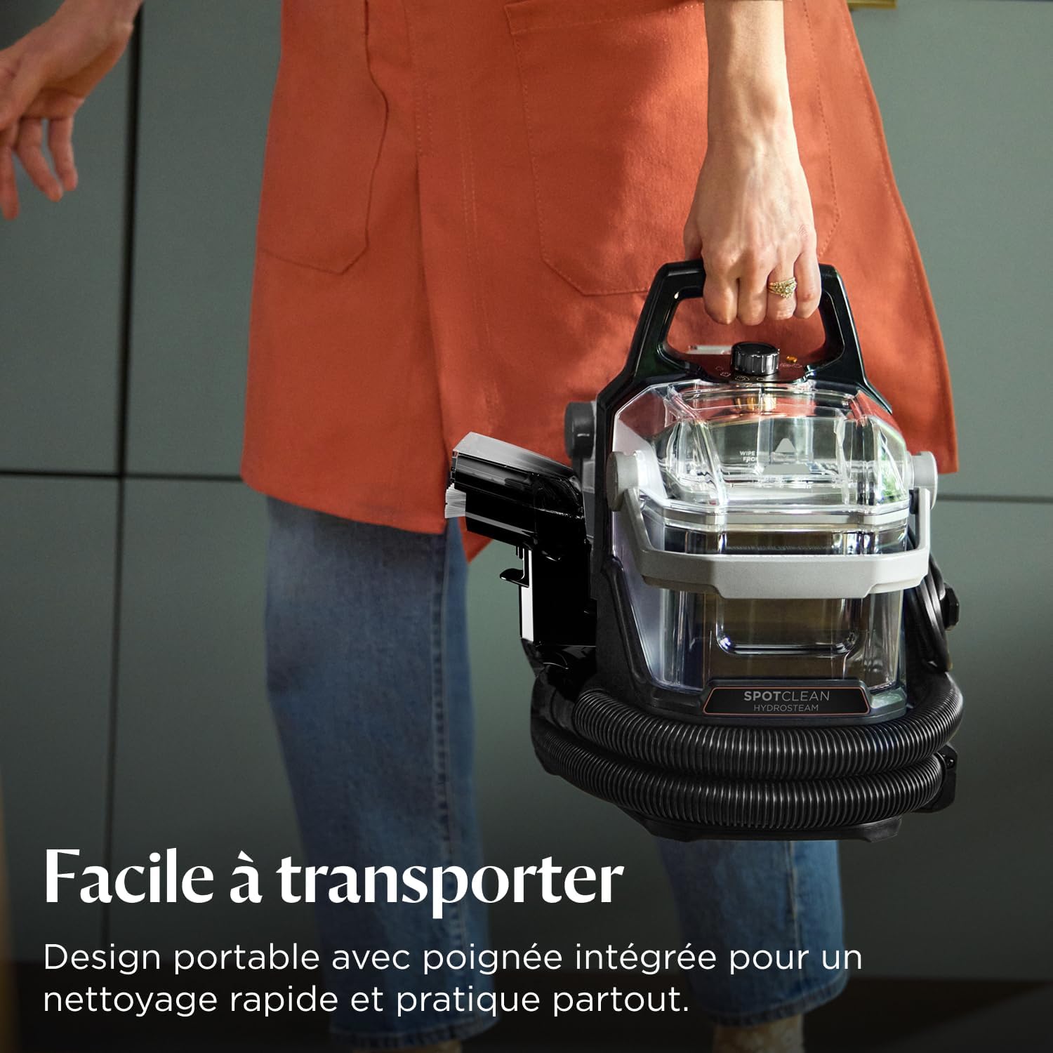 Shampouineuse SpotClean HydroSteam 1000 W 1,9 L nettoyeur vapeur 16800 Pa double réservoir tuyau 1,5 m cordon 4,5 m