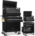 Servante d’atelier avec valise 9 compartiments 8 tiroirs verrouillables acier massif 4 roulettes 70 x 33 x 108 cm noir