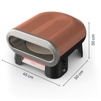 Four à pizza électrique extérieur Pizza Pronto JM600TE0 2600 W pierre rotative automatique 30 cm température jusqu’à 400°C avec pelle à pizza