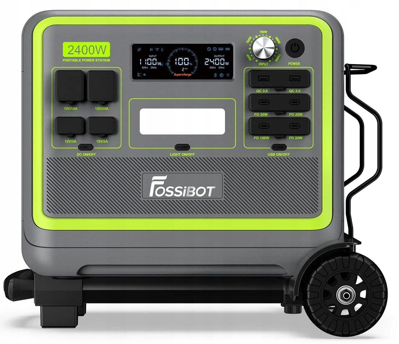 Przenośna stacja zasilania F2400 2048Wh 2400W LiFePO4 z ładowaniem solarnym i portami USB-C