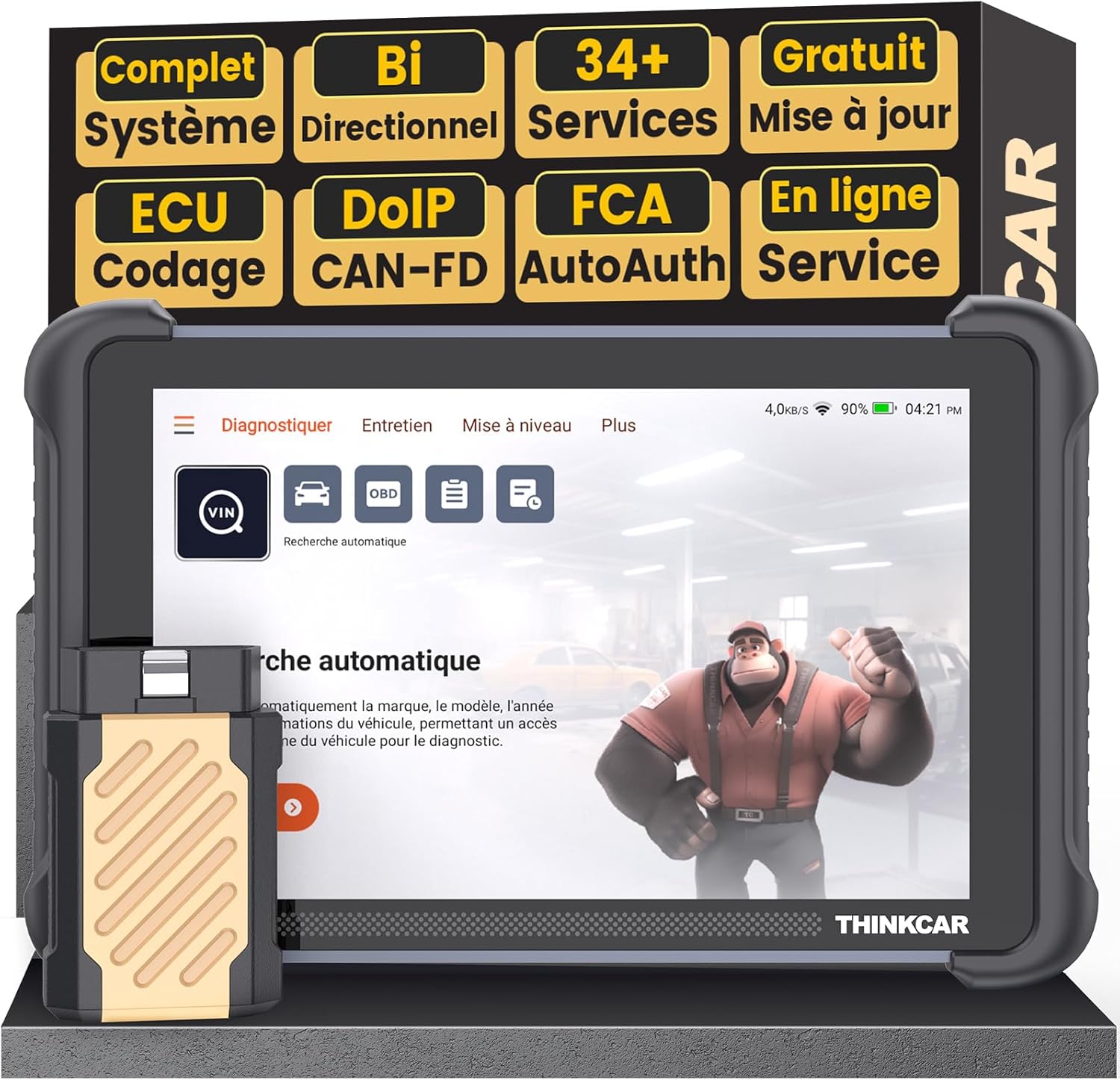 Valise diagnostic auto TK689BT bidirectionnelle écran 8 pouces Android 10 34 réinitialisations CAN FD DoIP Bluetooth
