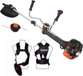 Débroussailleuse thermique professionnelle FX-PS152 52 cm³ 3 CV 2 en 1 coupe 30 cm tête double fil lame 3 dents noir