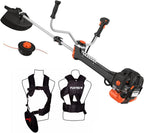 Débroussailleuse thermique professionnelle FX-PS152 52 cm³ 3 CV 2 en 1 coupe 30 cm tête double fil lame 3 dents noir