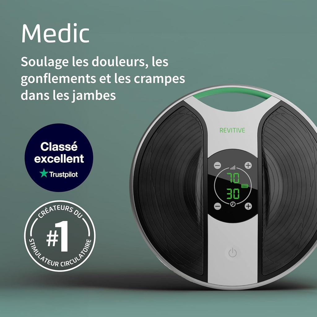 Appareil de stimulation circulation jambes NMES TENS soulagement douleurs jambes pieds chevilles gonflées avec électrodes