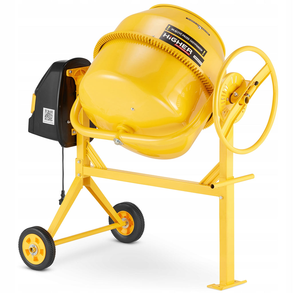 Betoniarka budowlana mieszarka 120L 650W 230V żeliwny wieniec wydajna do betonu profesjonalna
