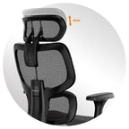 Fotel biurowy ergonomiczny obrotowy Nobu 13154102 czarny z regulowanymi podłokietnikami 3D i zagłówkiem