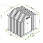 Metalowy domek ogrodowy na narzędzia VECTOR 7x6 201x190x181 cm schowek stalowy z przesuwnymi drzwiami