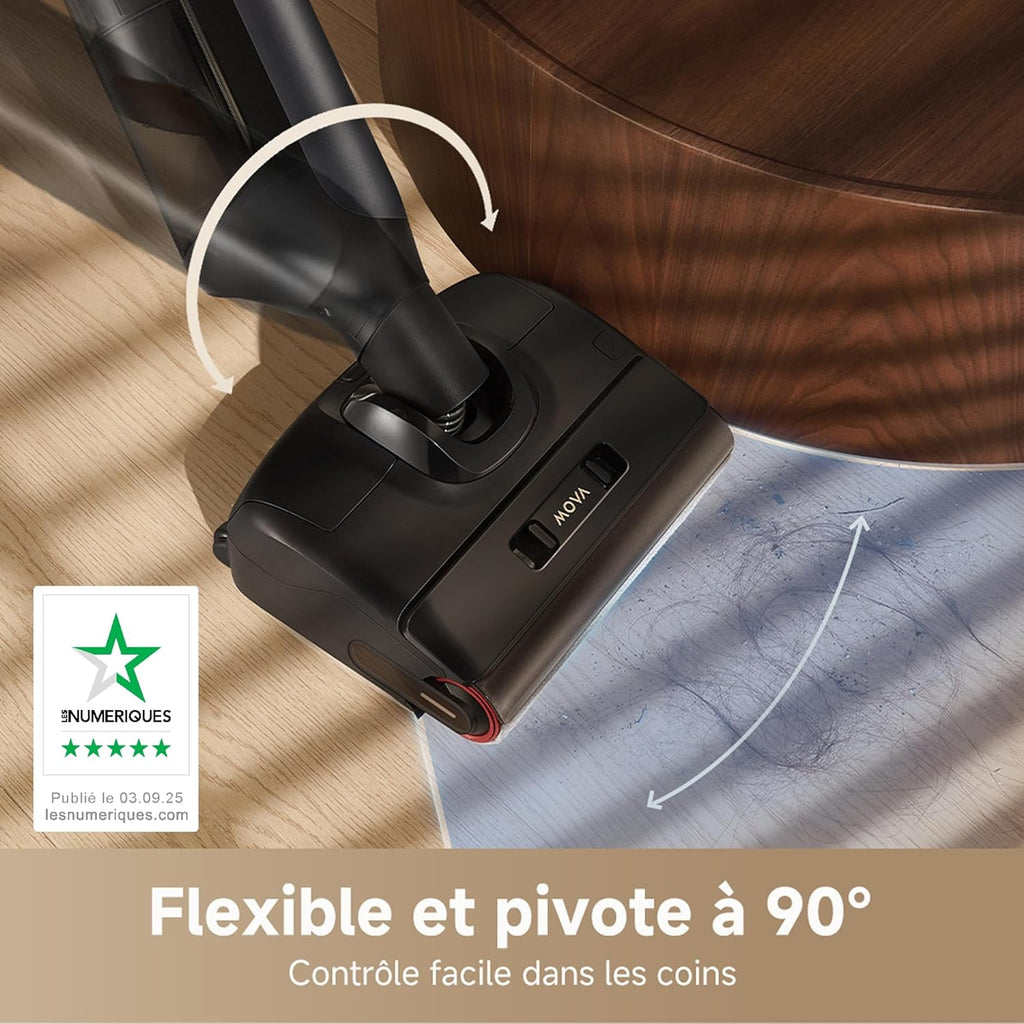 Aspirateur laveur eau et poussière M10 18 kPa portée à plat 180° lavage brosse 75 °C séchage air chaud 5 min
