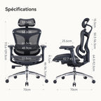 Chaise de bureau ergonomique Doro C300 V2 soutien lombaire dynamique accoudoirs 3D dossier réglable charge 150 kg noir
