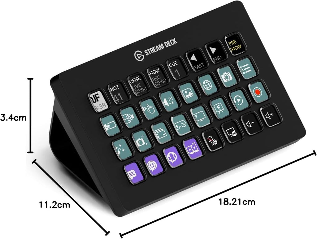 Contrôleur de studio Stream Deck XL 32 touches macro personnalisables compatible OBS Twitch YouTube Mac PC noir
