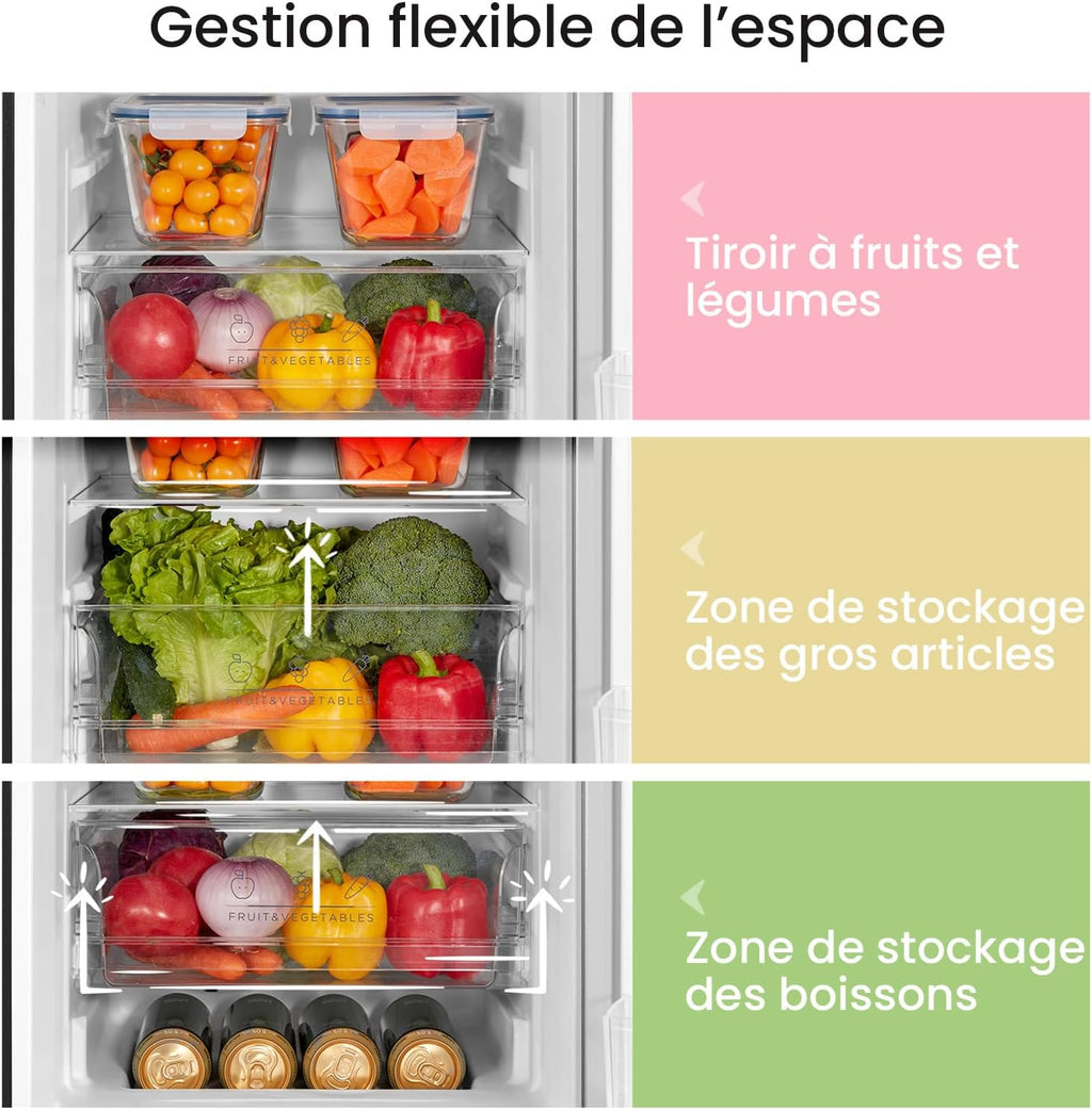 Réfrigérateur combiné RCB169DK2E 174 L congélateur bas 59 L Low Frost hauteur 150 cm noir