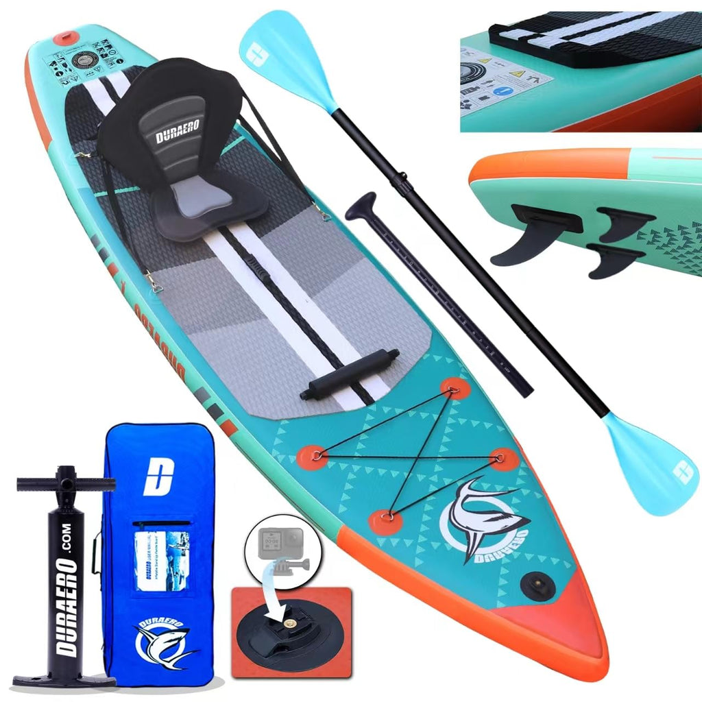 Planche de paddle gonflable 330 x 76 x 15 cm convertible kayak siège pagaie double réglable support GoPro 3 ailerons accessoires charge 150 kg