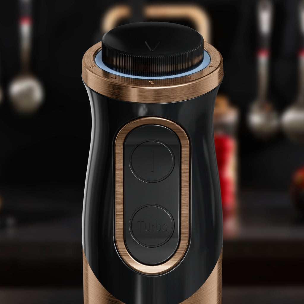 Blender ręczny QuickChef HB656G10 1000 W 3w1 z rozdrabniaczem trzepaczką i regulacją 20 prędkości Turbo