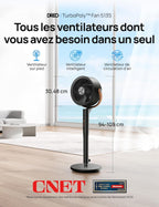 Ventilateur sur pied intelligent PolyFan 513S 25 dB 8 vitesses 6 modes oscillation 120 et 105 degrés WiFi télécommande noir
