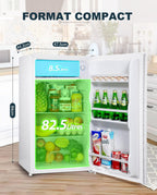 Petit réfrigérateur BR321 91 L avec congélateur 8,5 L thermostat réglable porte réversible blanc