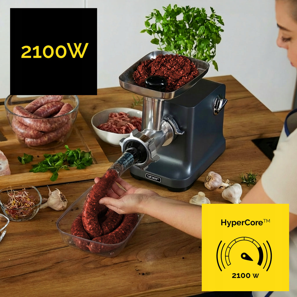 Maszynka do mięsa Grindo MG01G 6w1 2100 W z szatkownicą wyciskarką do soków i 27 elementami wyposażenia