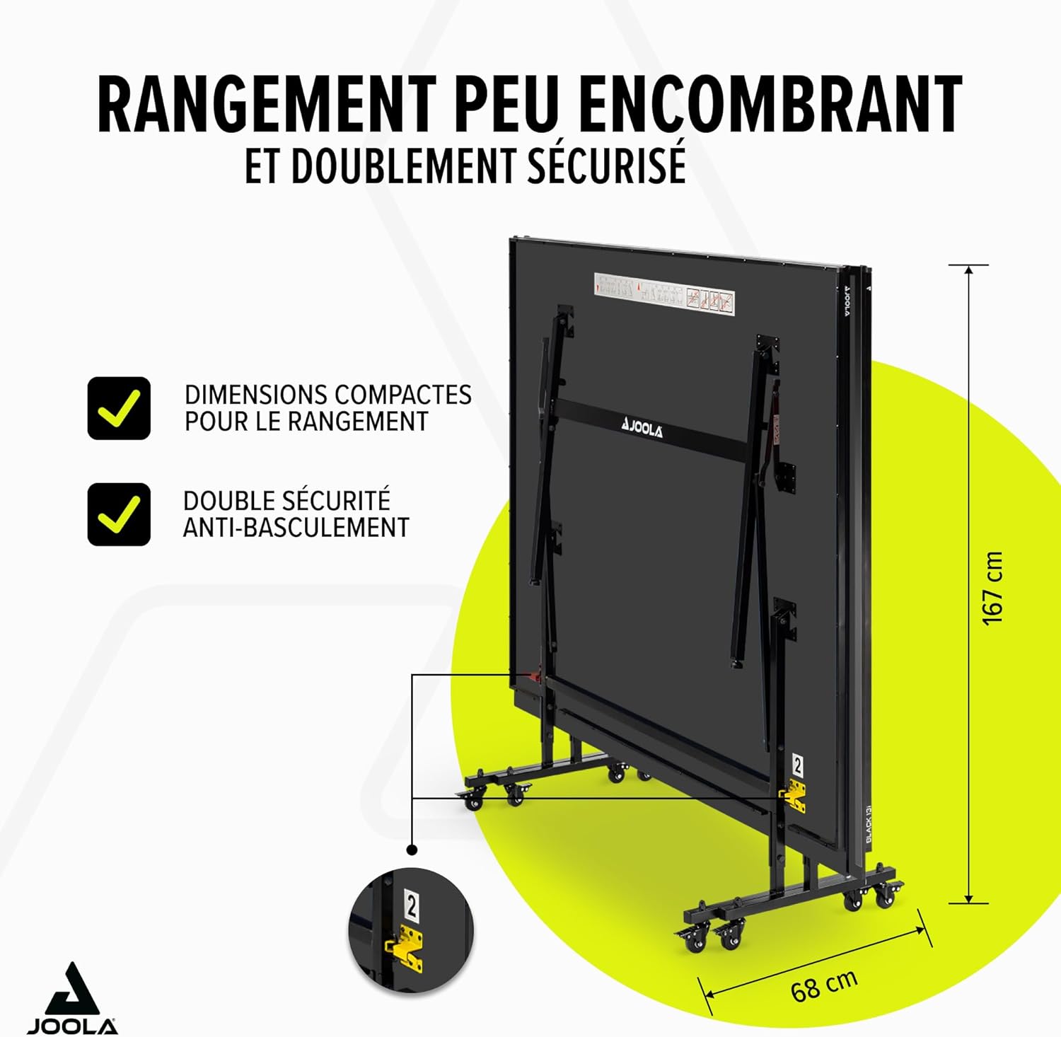 Table tennis intérieur Inside pliable montage rapide filet inclus 274 x 1525 x 76 cm