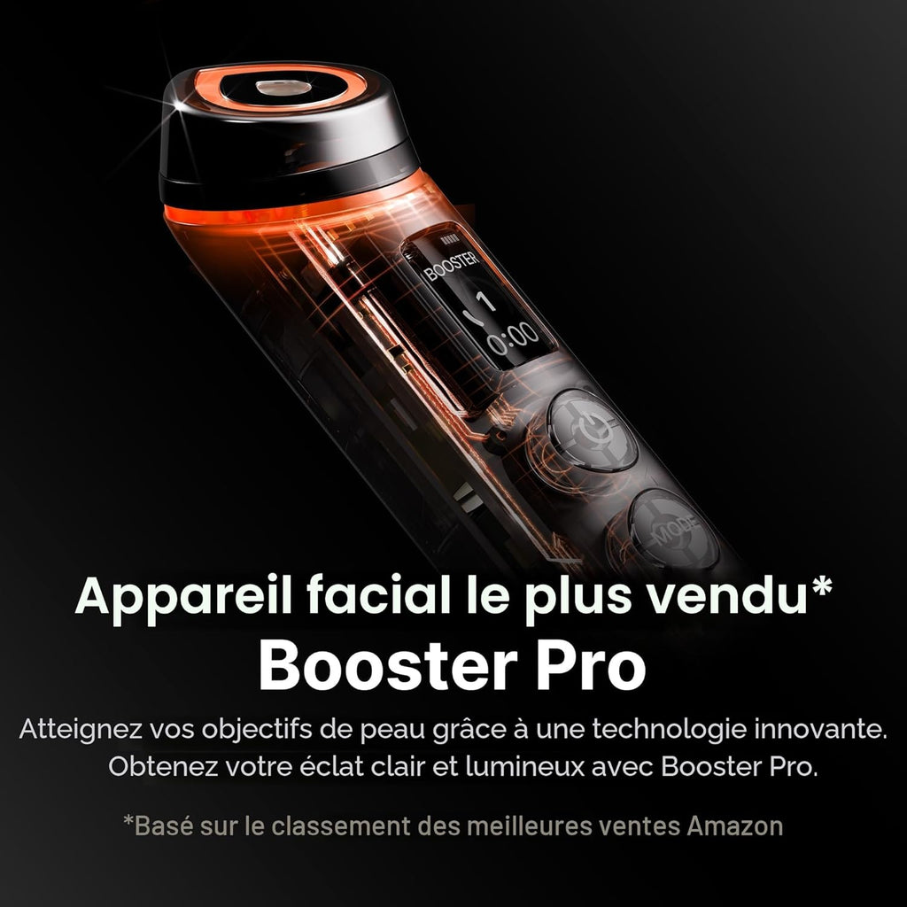 Appareil de soin du visage Age-R Booster Pro 6 en 1 massage beauté effet glass skin noir