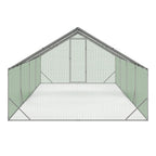 Enclos poulailler 24 m² 8x3x2 m parc grillagé acier galvanisé avec bâche imperméable anti-UV protection animaux extérieurs