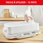 Yaourtière Multi Délices Express YG661500 12 pots verre 140 ml 5 programmes 600 W blanc rouge