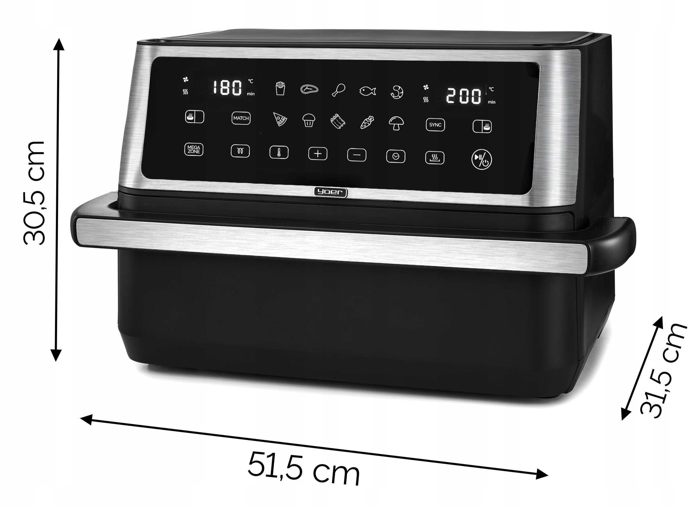 Frytkownica beztłuszczowa 11L 2800W 12 programów 23 elementy cyfrowy panel sterowania duża pojemność