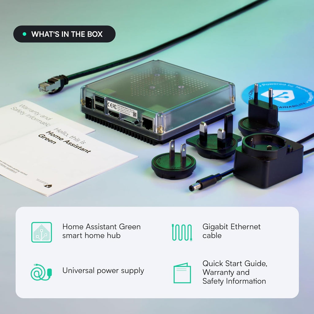 Hub domotique Home Assistant Green Nabu Casa officiel 32 Go Home Assistant OS automatisation locale Ethernet USB