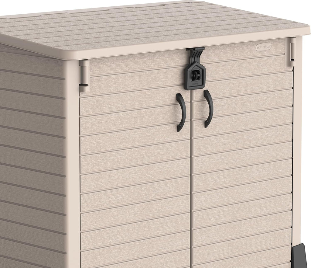 Abri de jardin StoreAway 850 L coffre extérieur plastique verrouillable 130 x 74 x 110 cm cache-poubelles taupe
