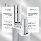 Système de filtration d’eau par gravité Earth WEEP850 8,5 L inox AISI 304 2 filtres O’Pure 2 robinet niveau d’eau