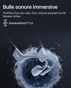 Casque à conduction osseuse OpenSwim Pro IP68 Bluetooth 5.4 stockage MP3 32 Go autonomie 9 h gris