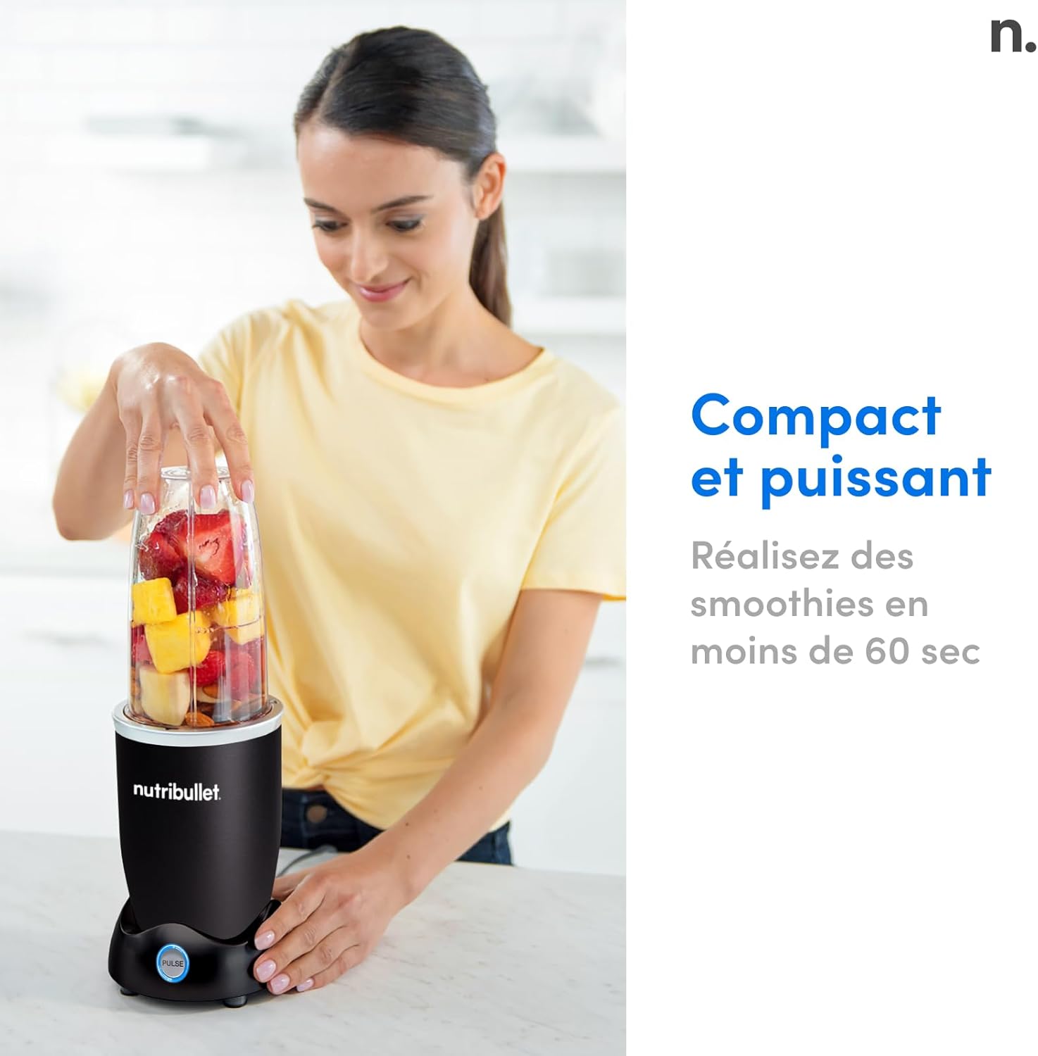Blender électrique Pro 1200 NB120MB 1200 W multifonction smoothie broyeur verres 700 ml et 900 ml noir