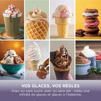Sorbetière CREAMi Scoop and Swirl NC701EUSTGD 13 modes avec 2 pots 480 ml pour glaces maison