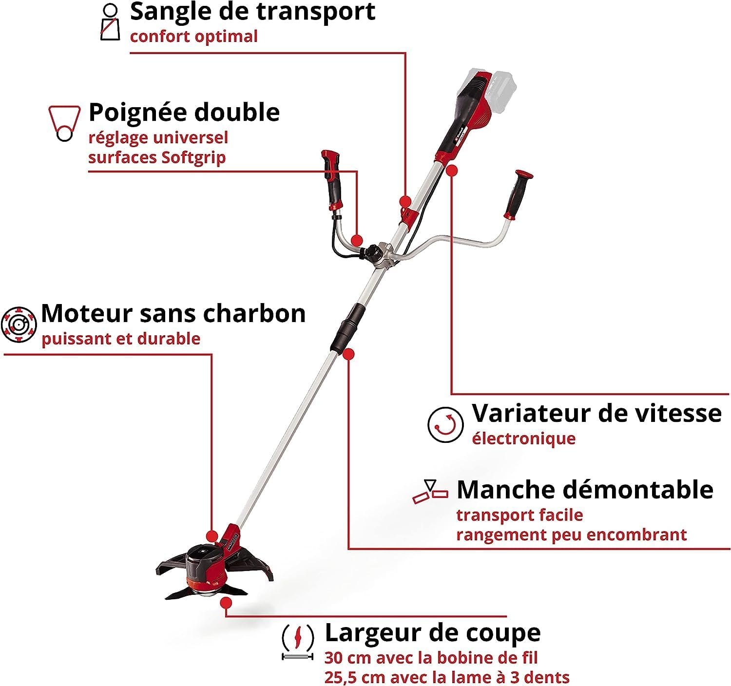 Débroussailleuse sans fil AGILLO 36/255 BL Solo 36 V Brushless coupe 30 cm 6300 tr/min lame 255 mm sans batterie