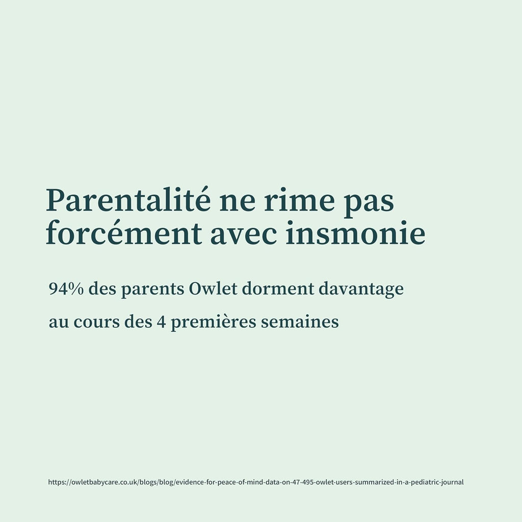 Moniteur bébé intelligent Dream Sock suivi pouls oxygène temps réel capteur optique Bluetooth WiFi autonomie 16 h mint