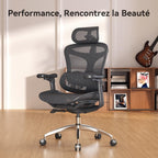 Chaise de bureau ergonomique Doro C300 V2 soutien lombaire dynamique accoudoirs 3D dossier réglable charge 150 kg noir