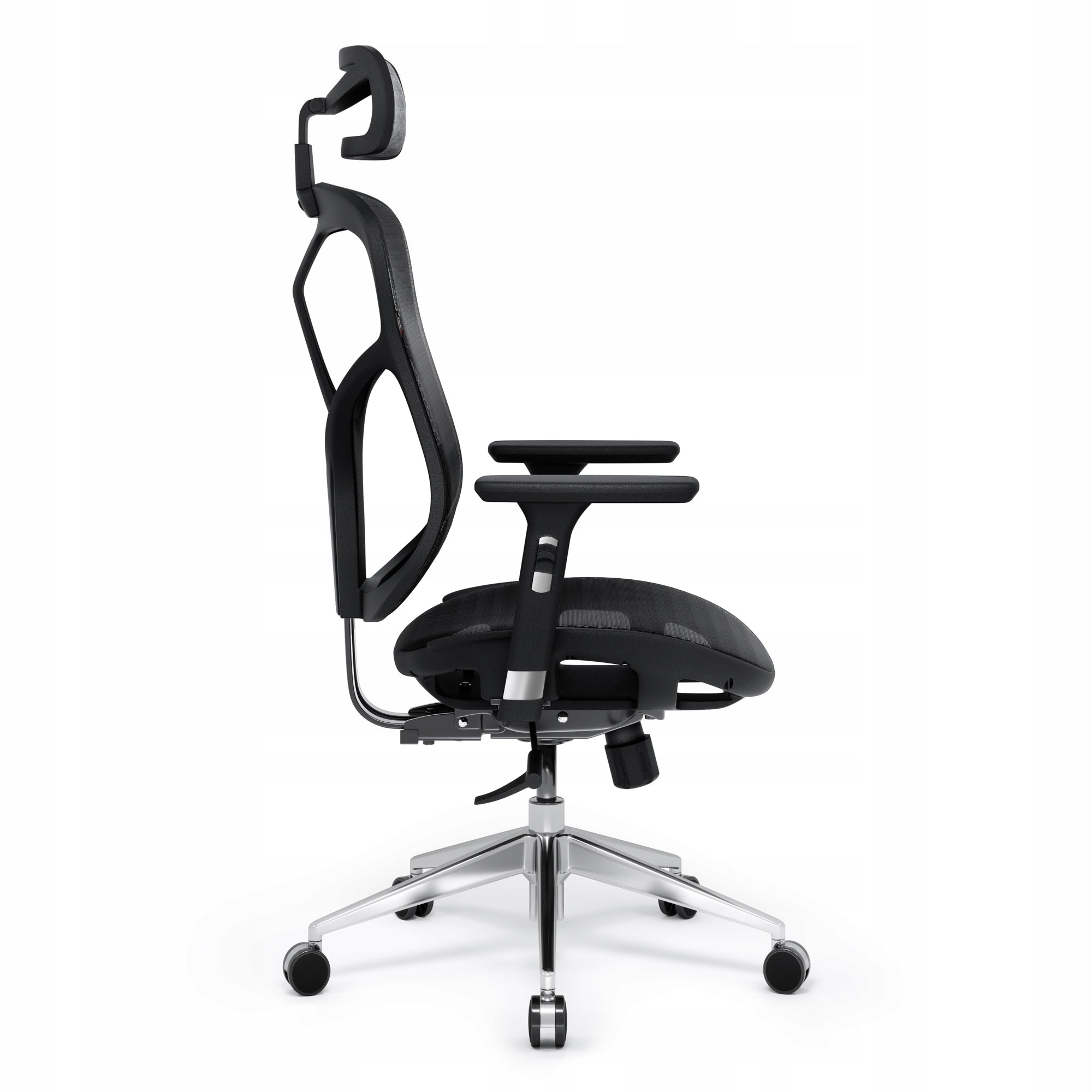 Fotel biurowy ergonomiczny obrotowy V-Basic 950 czarny z regulowanym zagłówkiem i podłokietnikami