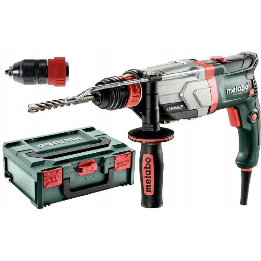 Młotowiertarka SDS Plus UHEV 2860-2 Quick 1100 W 230 V 3.4 J z Wymiennym Uchwytem Szybkozaciskowym i Walizką MetaBOX 145 L