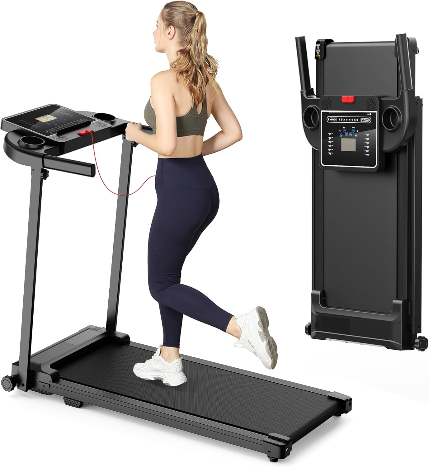 Tapis de course pliable LF-X2DC vitesse 1 à 10 km h moteur 2,0 CV charge 100 kg écran LED
