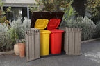 Abri horizontal poubelle SIO Pro 1200 litres en polypropylène imperméable avec plancher inclus verrouillable charge maximale 28 kg
