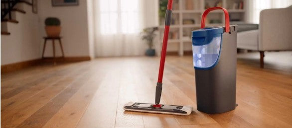 Zestaw mop płaski H2prO z wiadrem 2 zbiorniki system separacji czystej i brudnej wody do mycia podłóg