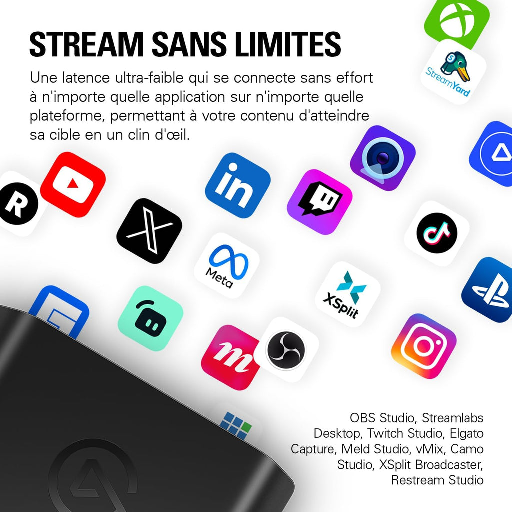 Carte d’acquisition vidéo Game Capture 4K X 4K144 HDMI 2.1 VRR HDR10 USB 3.2 OBS PS5 Xbox Switch PC Mac iPad