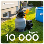 Wysokowydajna pompa piaskowa filtrująca do basenu o wydajności 10000 l/h i mocy 400W do basenów