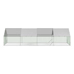 Enclos poulailler 24 m² 8x3x2 m parc grillagé acier galvanisé avec bâche imperméable anti-UV protection animaux extérieurs