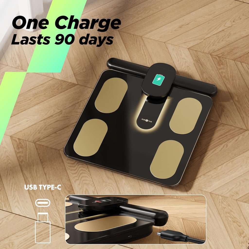 Pèse-personne intelligent FG2305 avec 8 électrodes 28 mesures corporelles écran TFT poignée rétractable