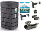 500L Rainwater Tank Barrel Anthracite Stone Design Plastic Water Storage Container with Gutter Collector and Tap