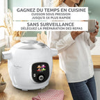 Multicuiseur intelligent Cookeo CE854110 6 L 1600 W avec 80 recettes intégrées 6 modes de cuisson blanc