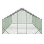 Enclos poulailler 24 m² 8x3x2 m parc grillagé acier galvanisé avec bâche imperméable anti-UV protection animaux extérieurs