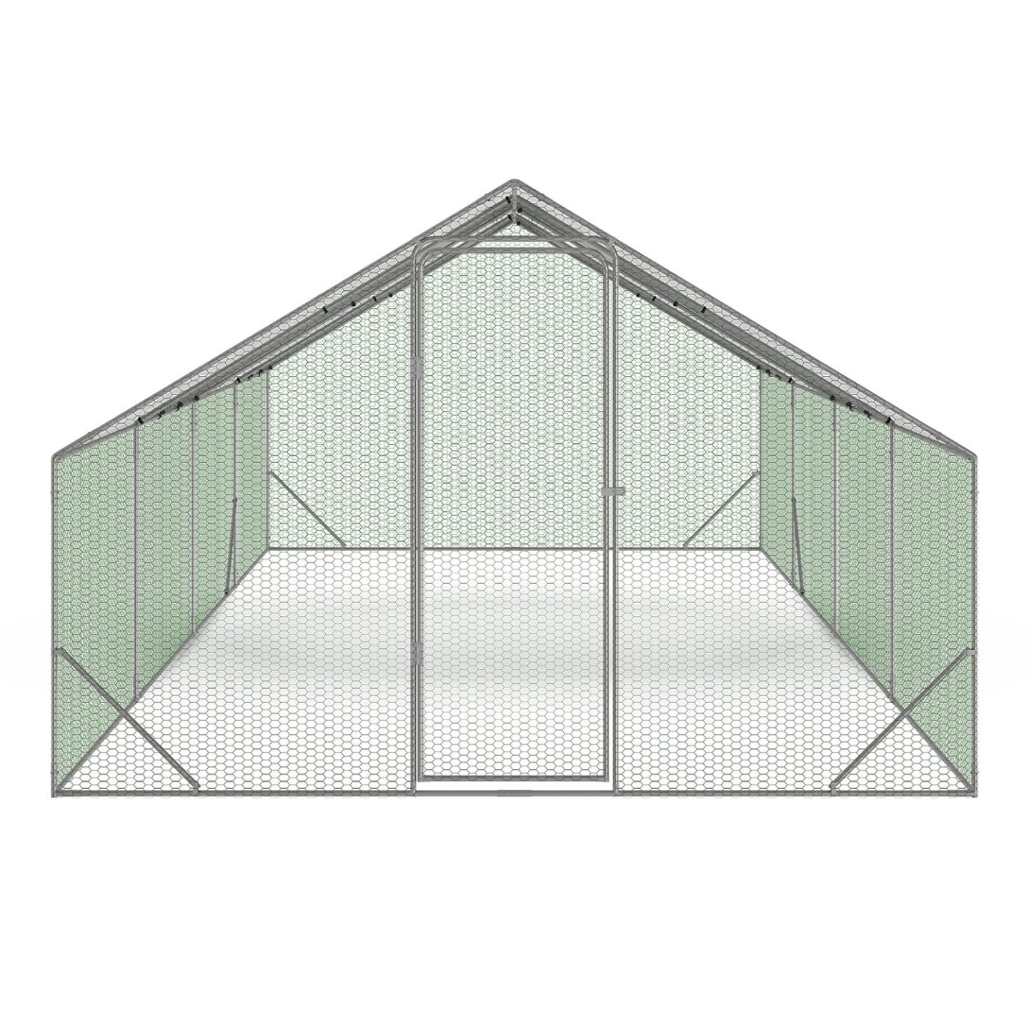 Enclos poulailler 24 m² 8x3x2 m parc grillagé acier galvanisé avec bâche imperméable anti-UV protection animaux extérieurs